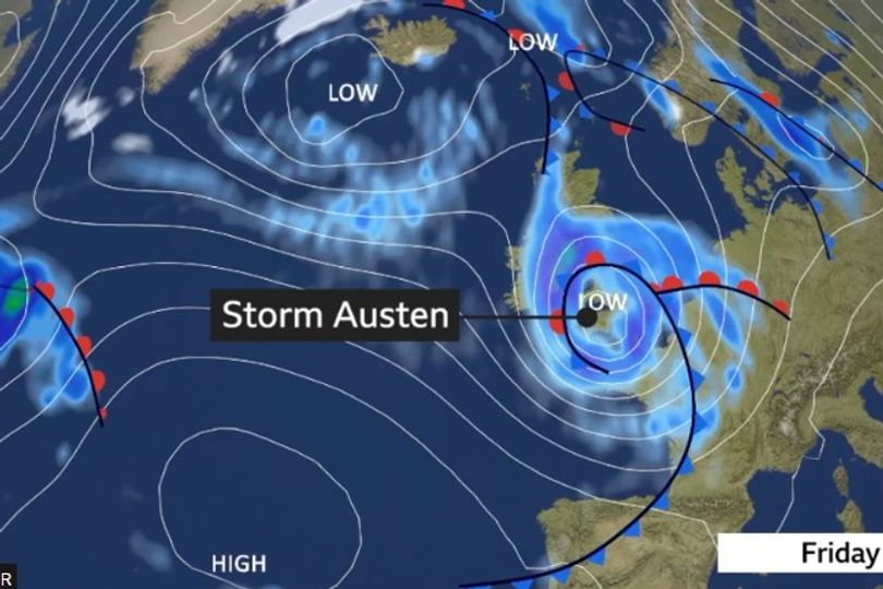 Storm Austen to batter Yorkshire for 11 hours as Met Office issues ...