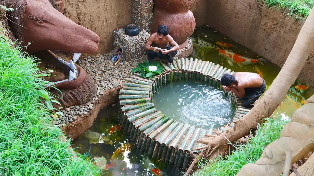 Builder digs wells and builds an underground home to raise fish
