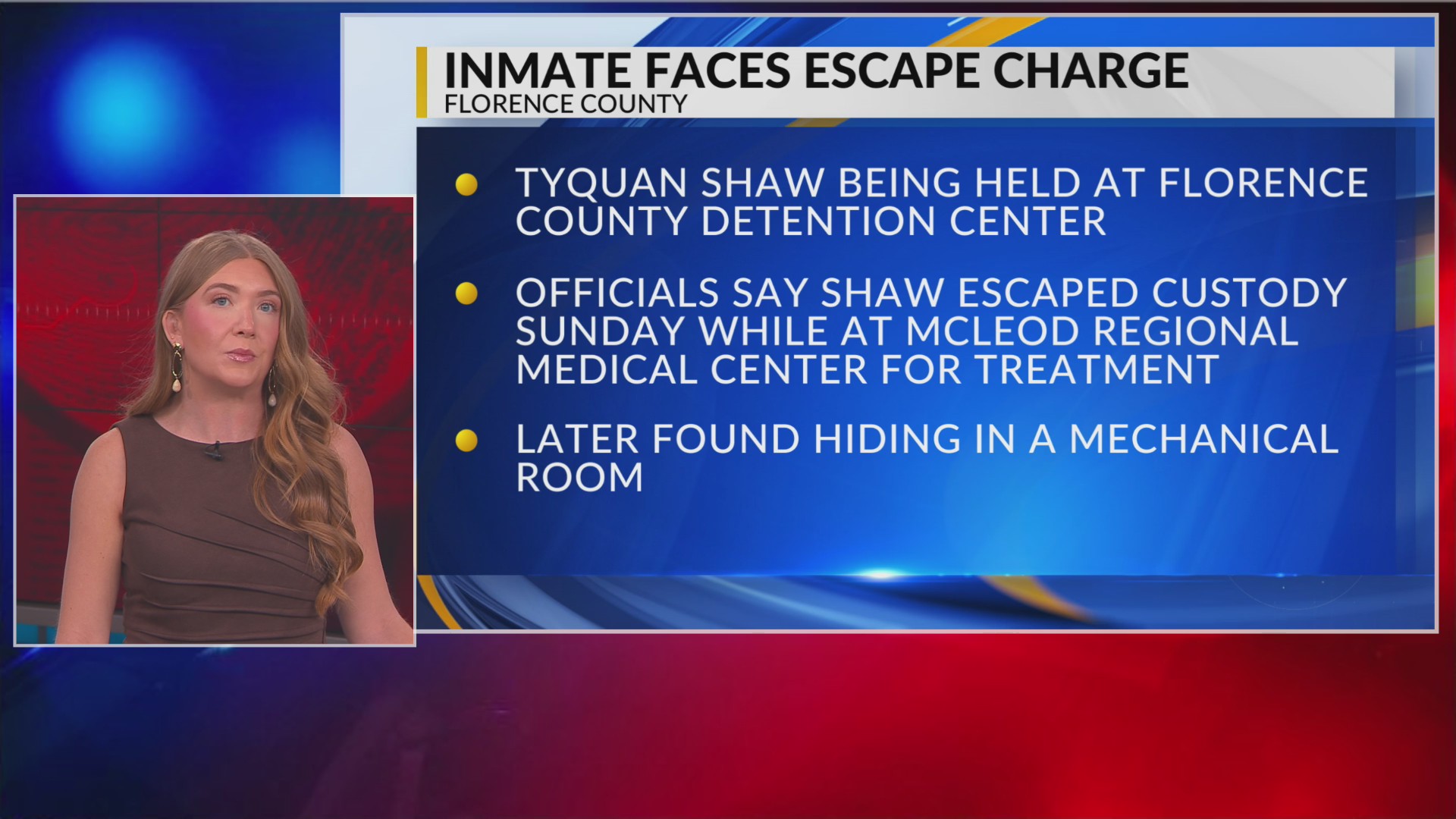 Florence County inmate faces new charge after escaping from custody ...