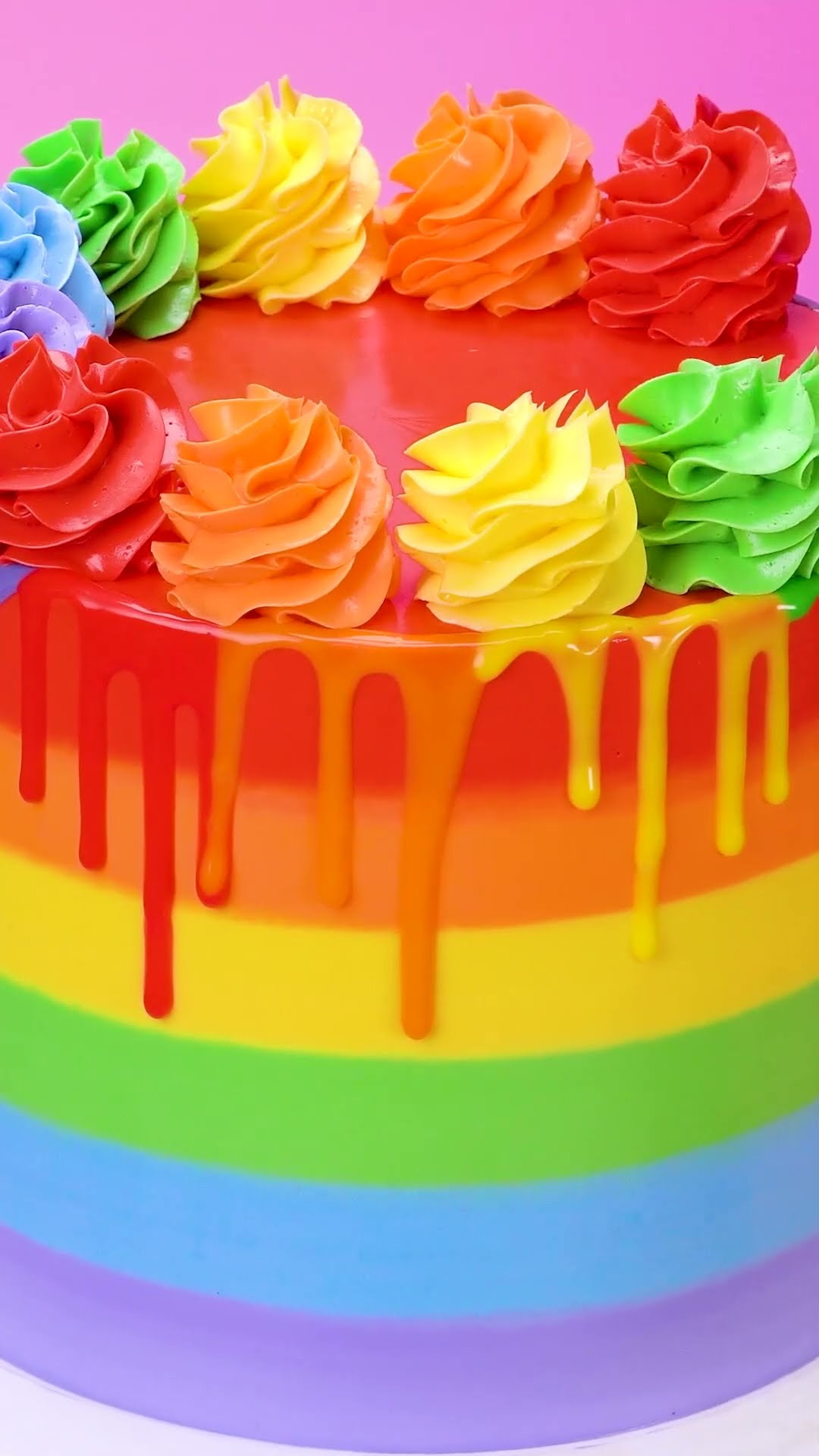 Step-by-step guide on how to make a rainbow buttercream cake