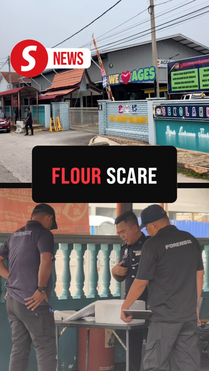Mystery box holds flour and polystyrene plates