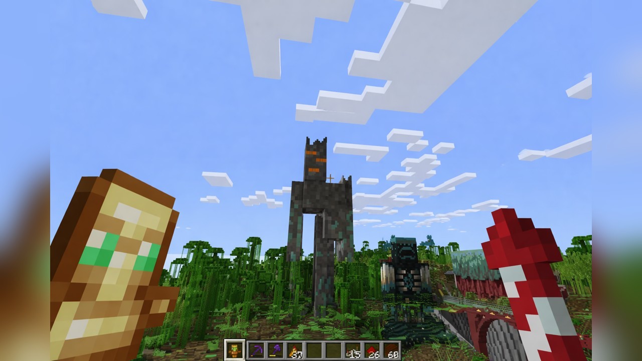 Minecraft zombie build uses redstone eyes and a heart mechanism