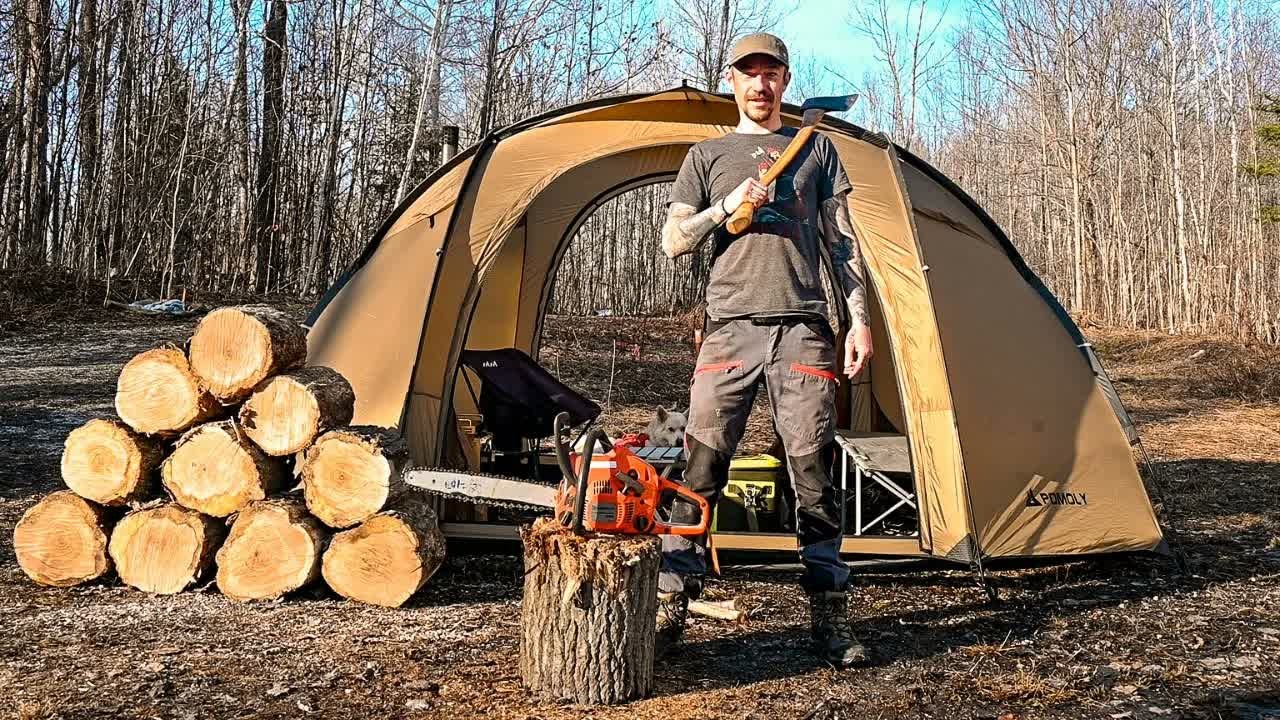 A friend needed a tree removed, so Joe turned the job into a camping trip