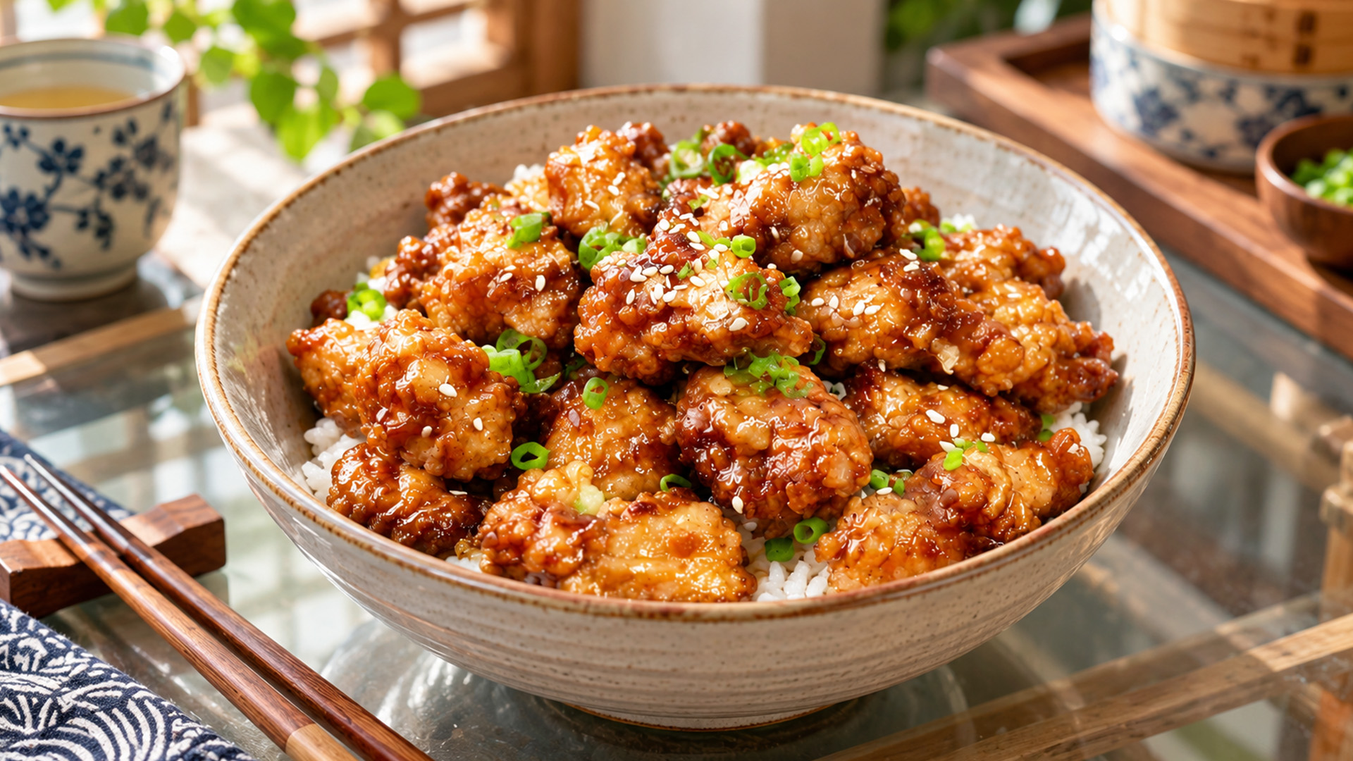 Can crispy chicken stay crunchy under a sticky glaze?