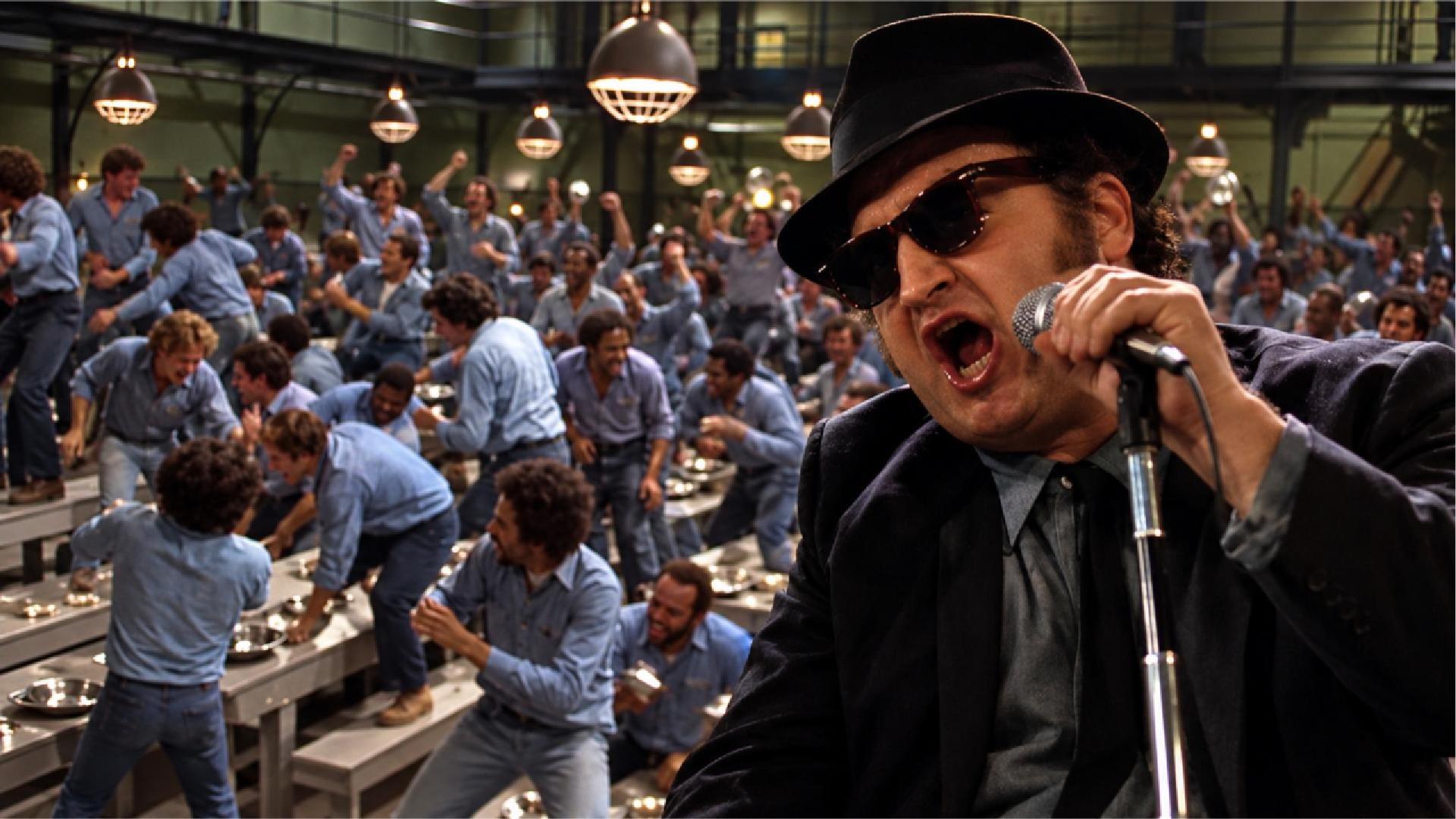 Police chase the brothers in The Blues Brothers (1980)