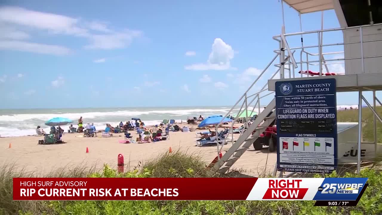 High surf advisory and rip current risk at South Florida beaches