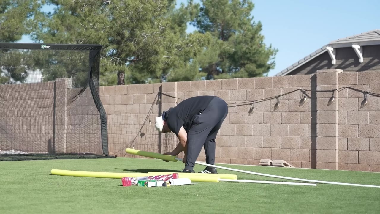 A creator turns a house into a baseball field
