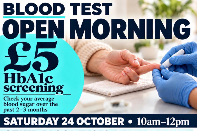 Raunds clinic to offer £5 blood sugar screening at drop-in open morning