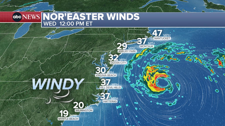 October nor'easter pummeling Mid-Atlantic coast with high winds and ...