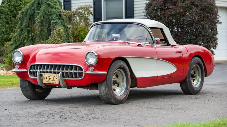 This 1956 Corvette sat for 50 years. The clock stopped in 1968, not 1956.