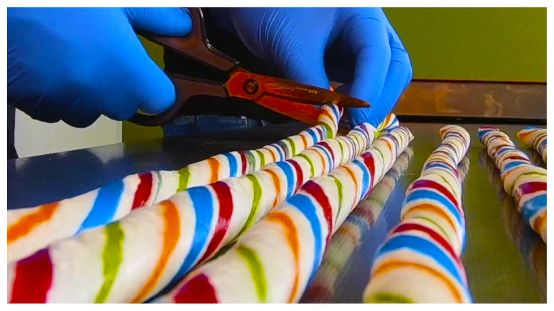 Amazing masters' candy making skills on a candy factory