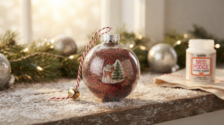 How to create stunning decoupage glitter Christmas ornaments using Mod ...