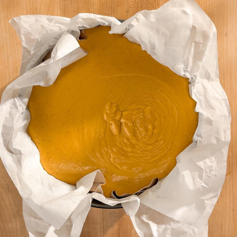 My pumpkin Basque cheesecake is the stunning dessert every fall potluck ...