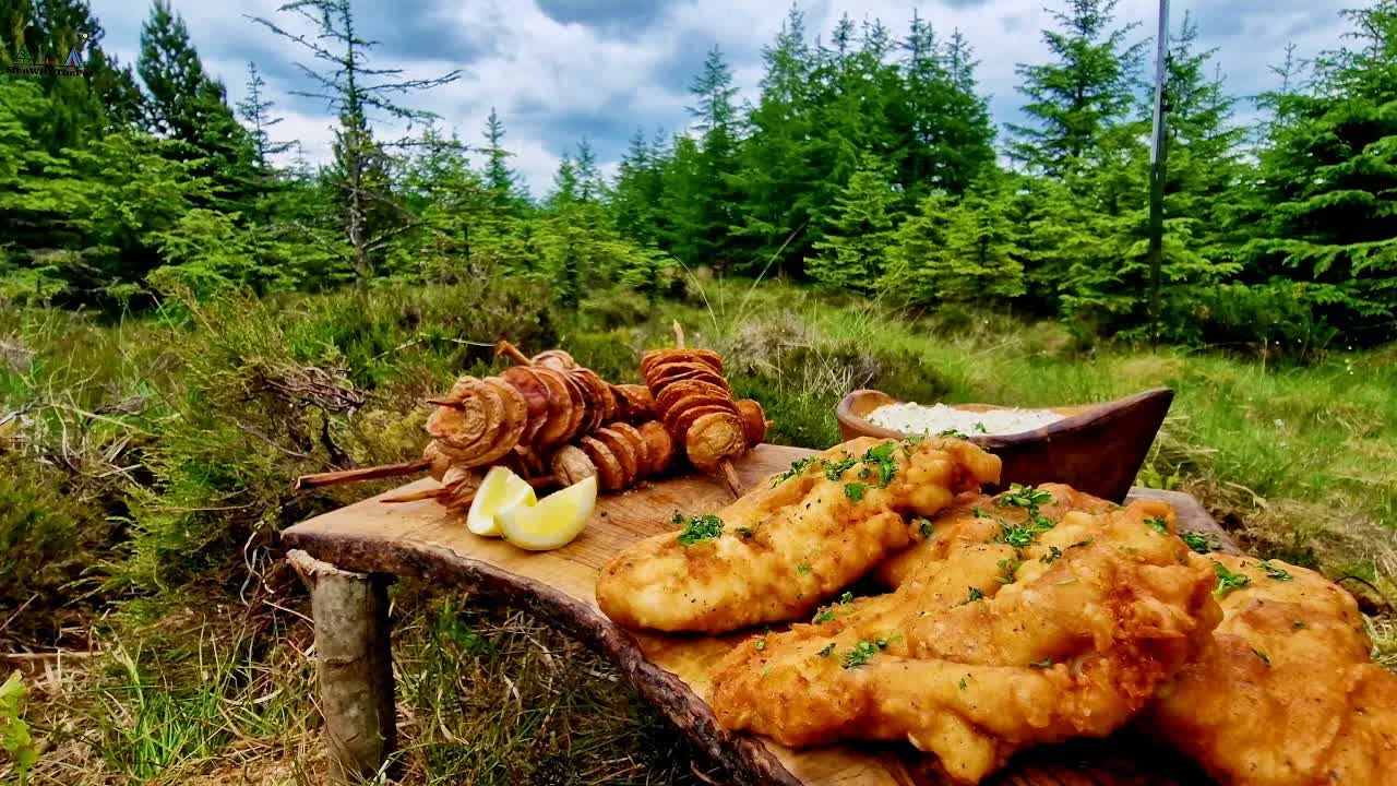 Extra-crispy fish and chips prepared with an unconventional cooking method