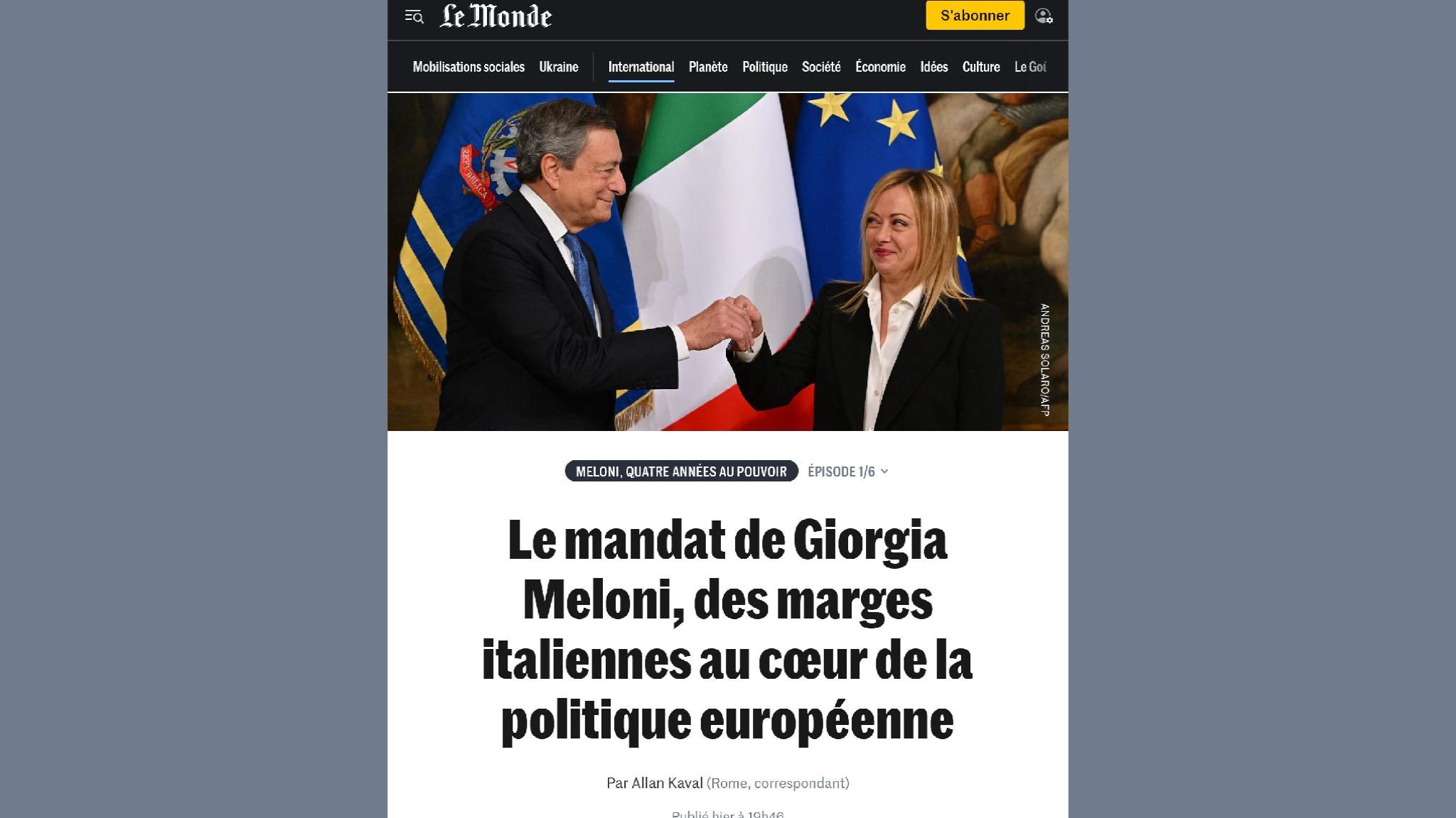 L'articolo di Le Monde su Giorgia Meloni