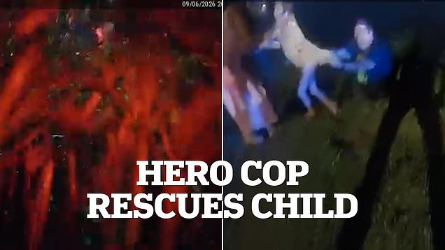 Hero cop jumps into deep pond to save 8-year-old nonverbal child