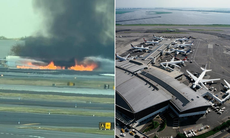 JFK holds eerie plane crash drill involving screaming actors and cloth ...