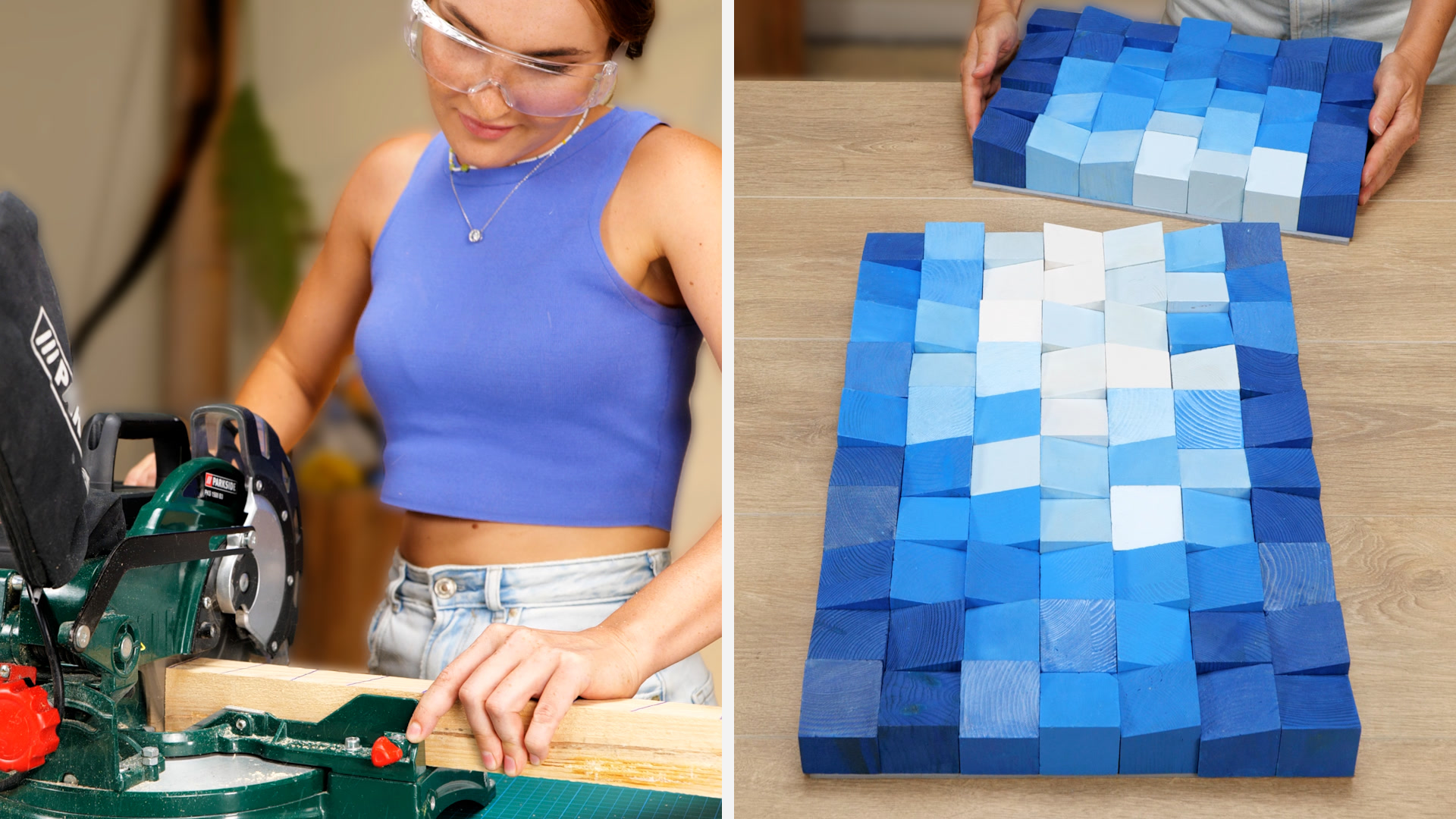 DIY wooden wall decor by a talented girl