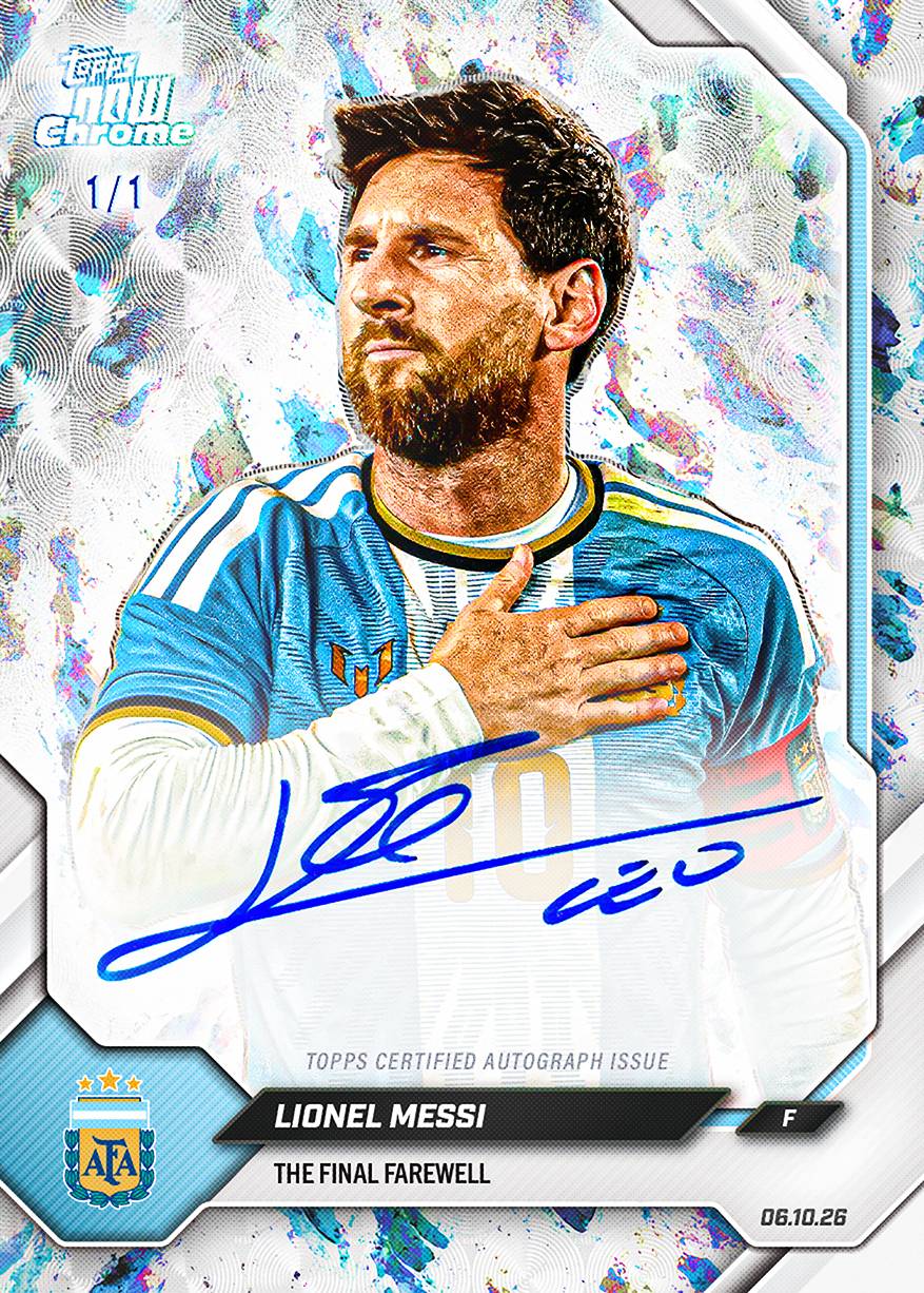 Topps NOW Lionel Messi 1/1 White OpalFractor Chrome | Fanatics