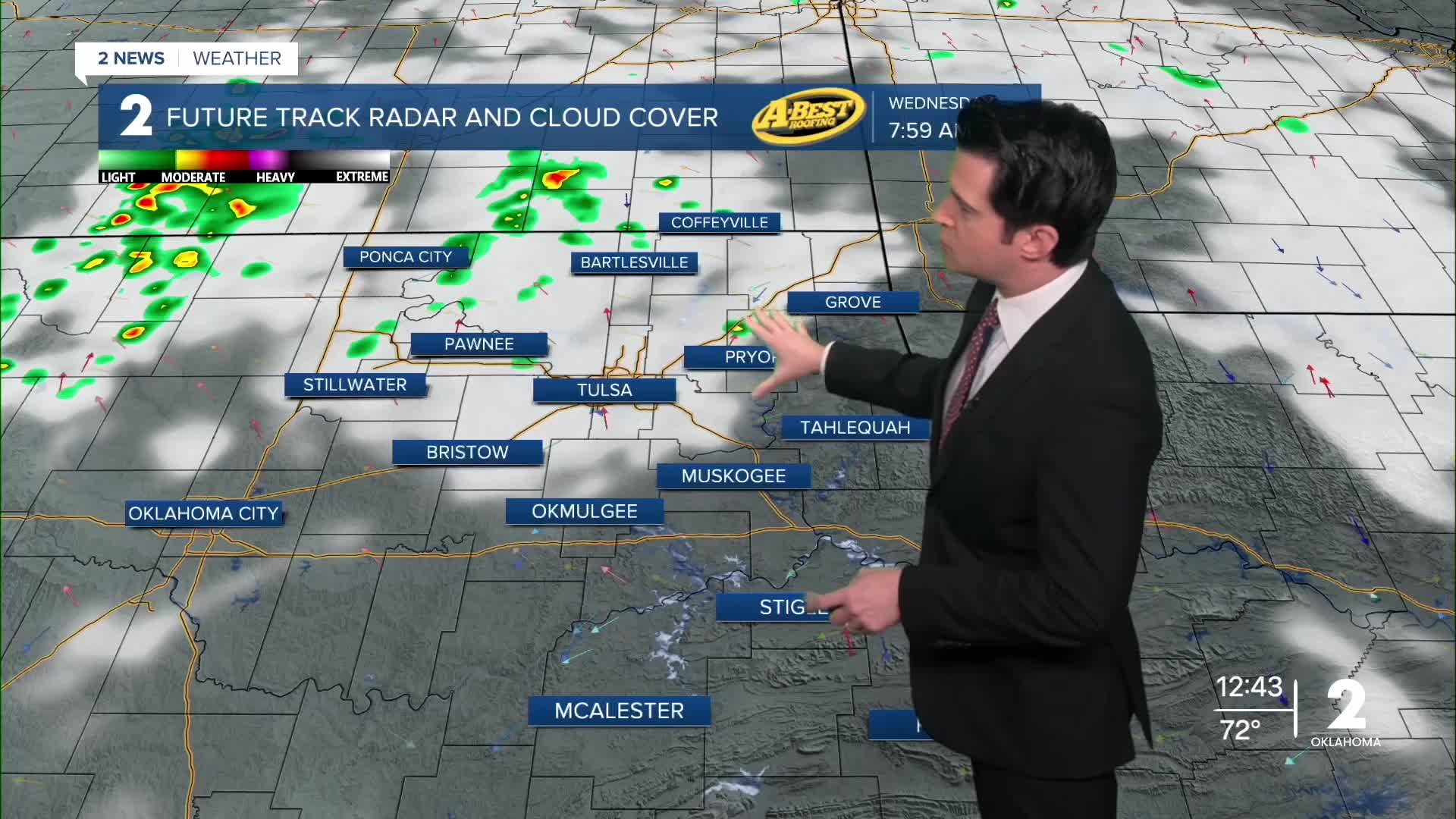 Isolated showers possible today and Wednesday