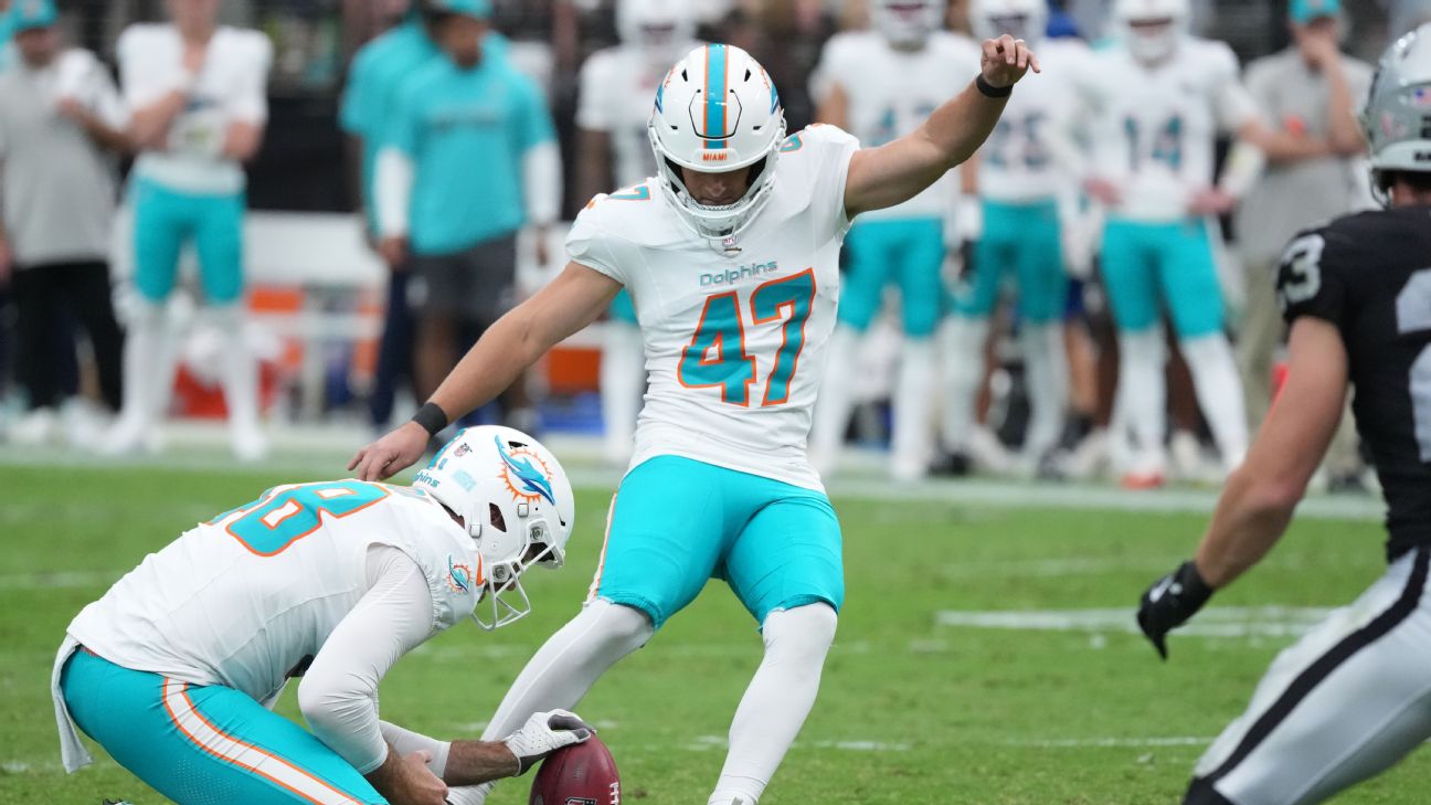 Dolphins release Riley Patterson after Week 5 problems defending kickoffs