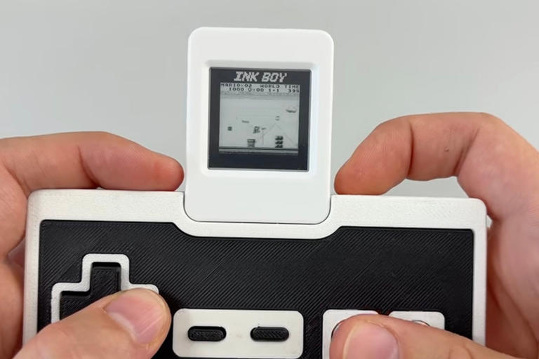 Developer uses an ESP32 and a tiny e-paper display to run games at 30FPS