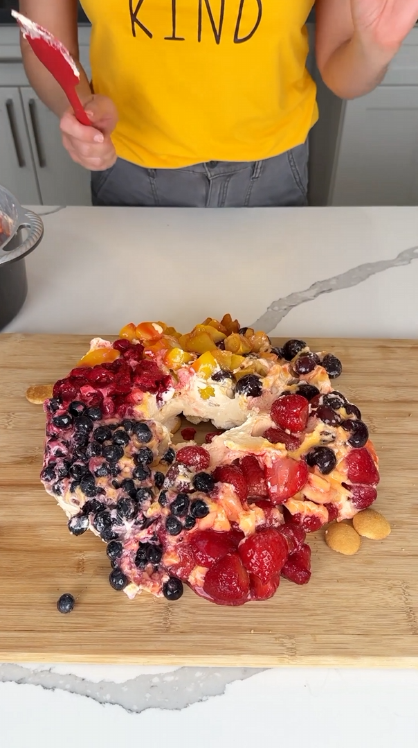 This easy no bake fruit and pudding dessert is perfect for any occasion