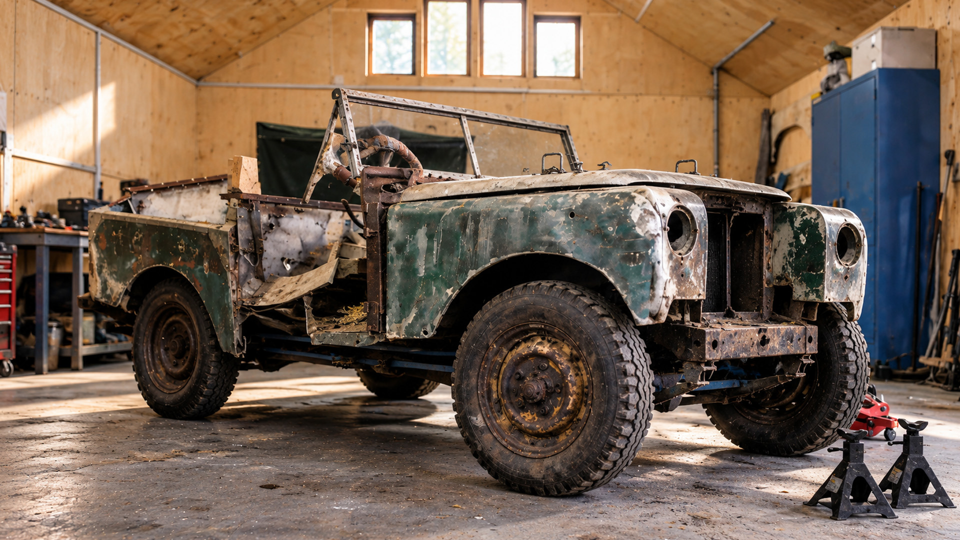 The first Land Rover was found rotting before crossing the Gobi Desert