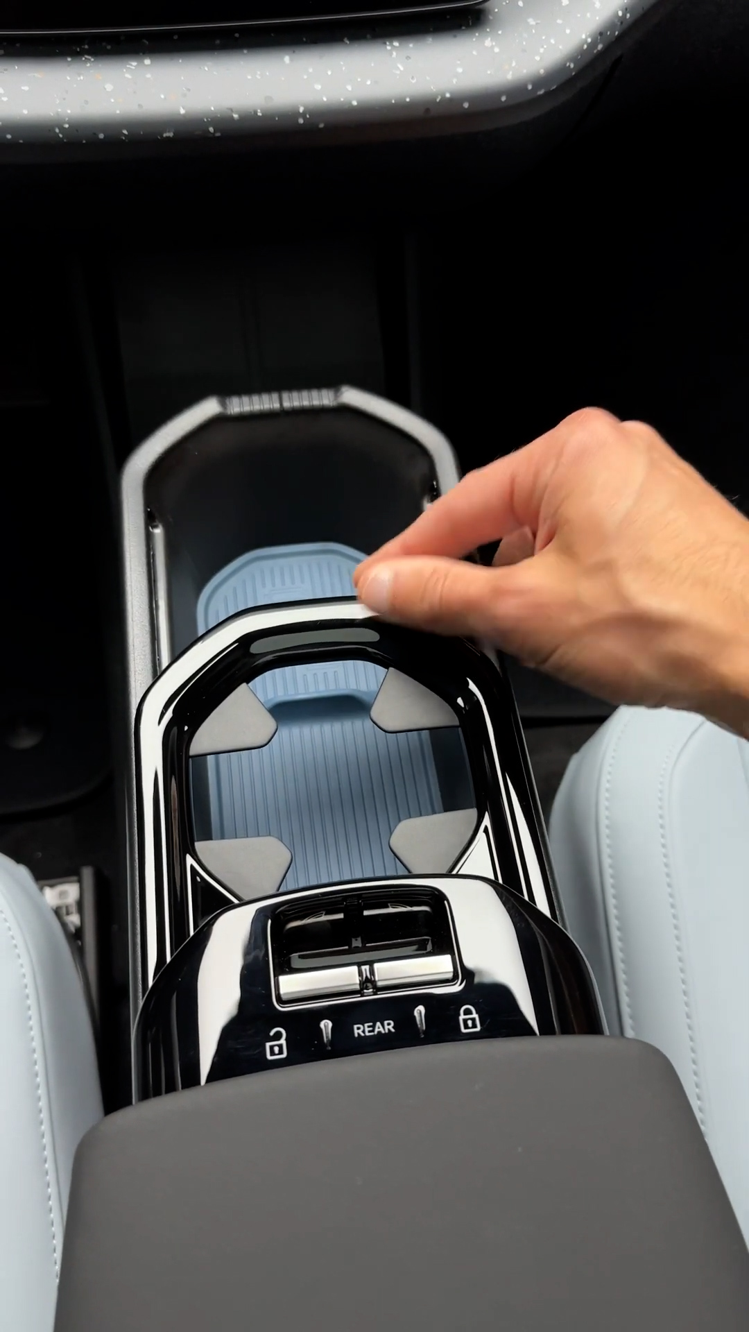 Volvo EX30 features a multifunctional center console compartment
