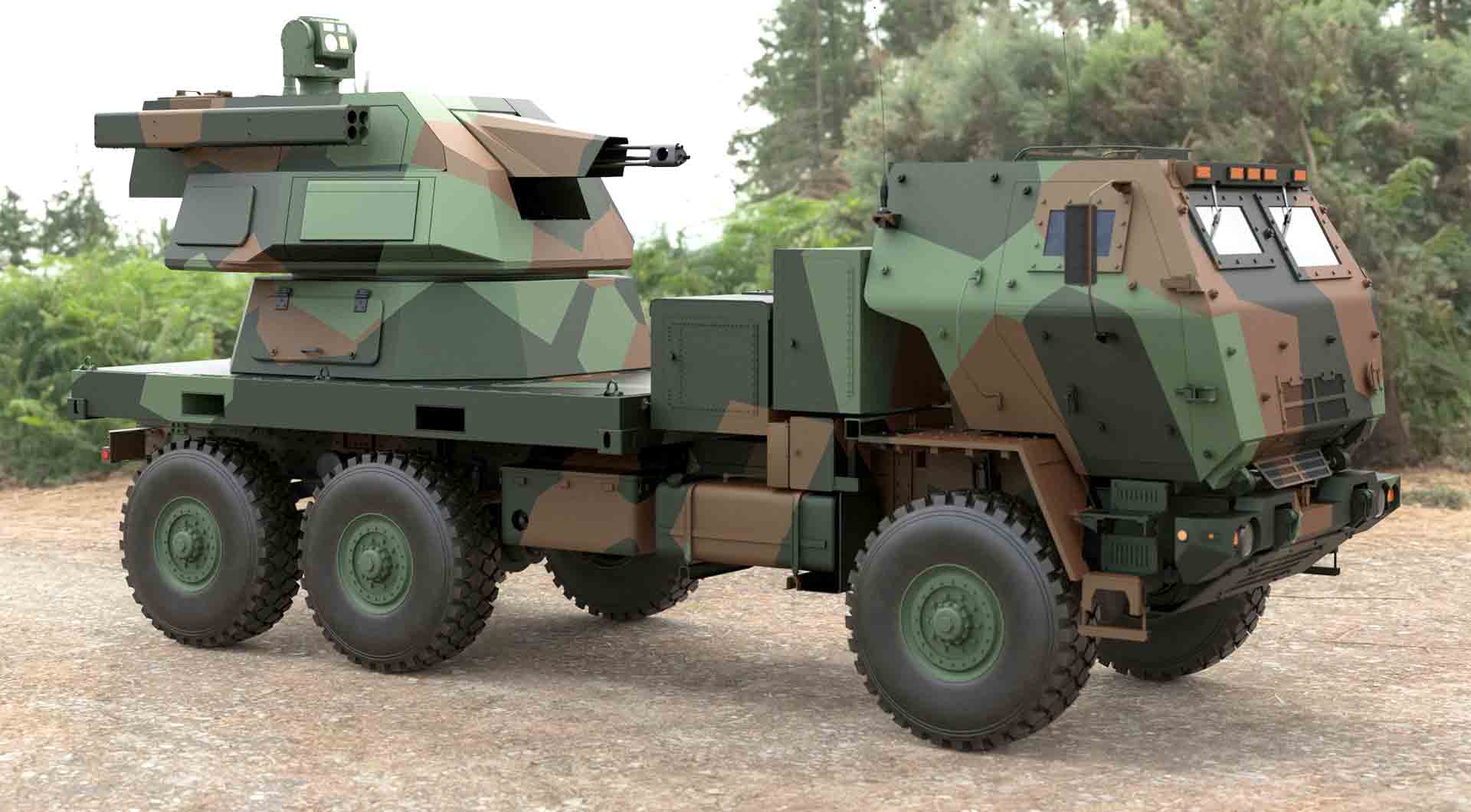 Skythunder combines a 20 mm cannon and guided rockets to counter drones