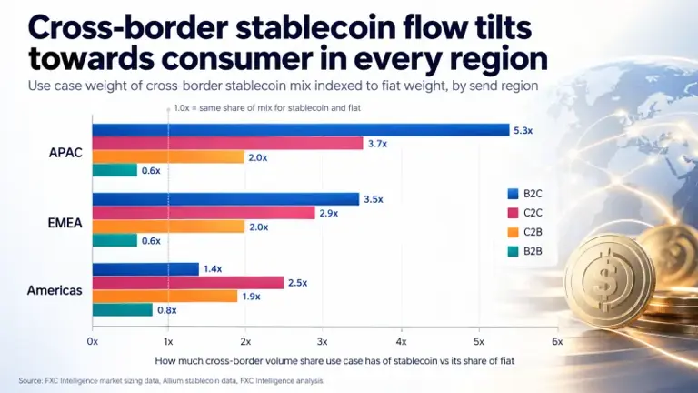 APAC stablecoin use skews 5.3x towards B2C payments