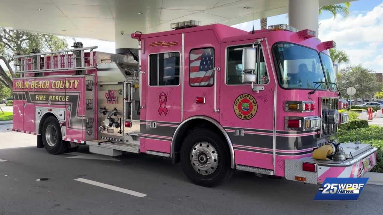 Pink fire truck brings breast cancer awareness to northern Palm Beach ...