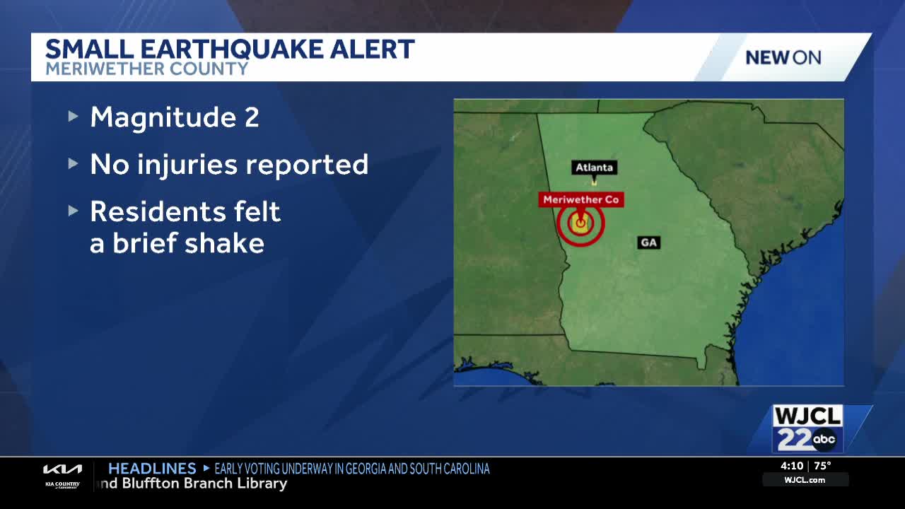 Earthquake reported in Georgia