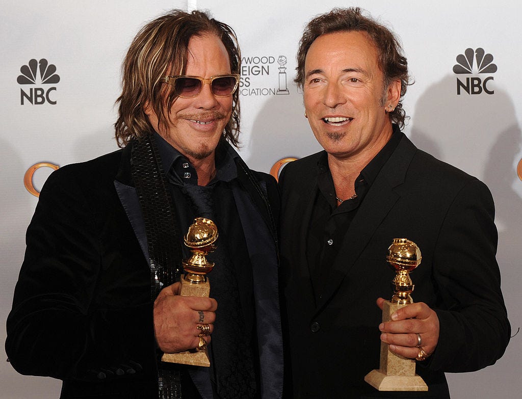 Why did Mickey Rourke thank Bruce Springsteen and Dana White?