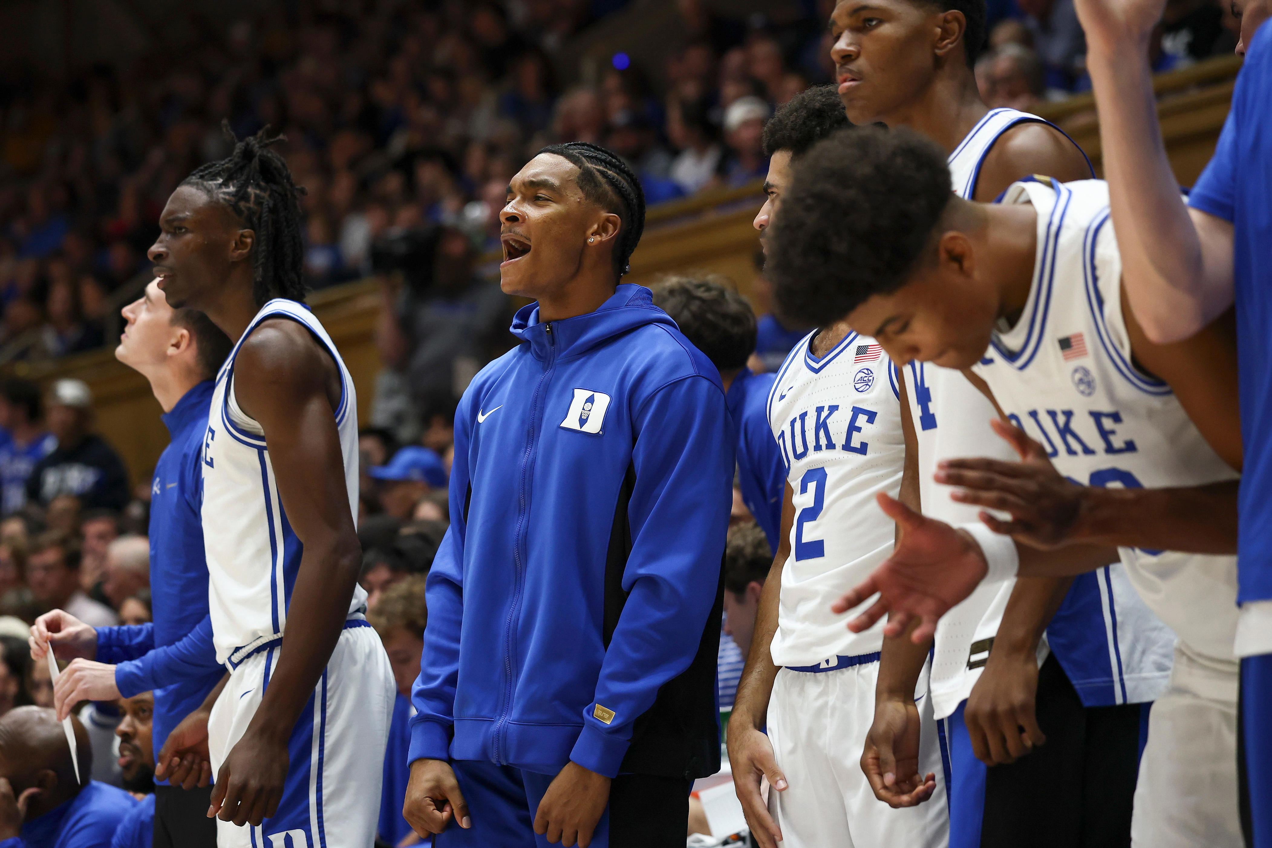 Duke basketball's Caleb Foster has a 'chance' to play vs Kansas, Jon ...