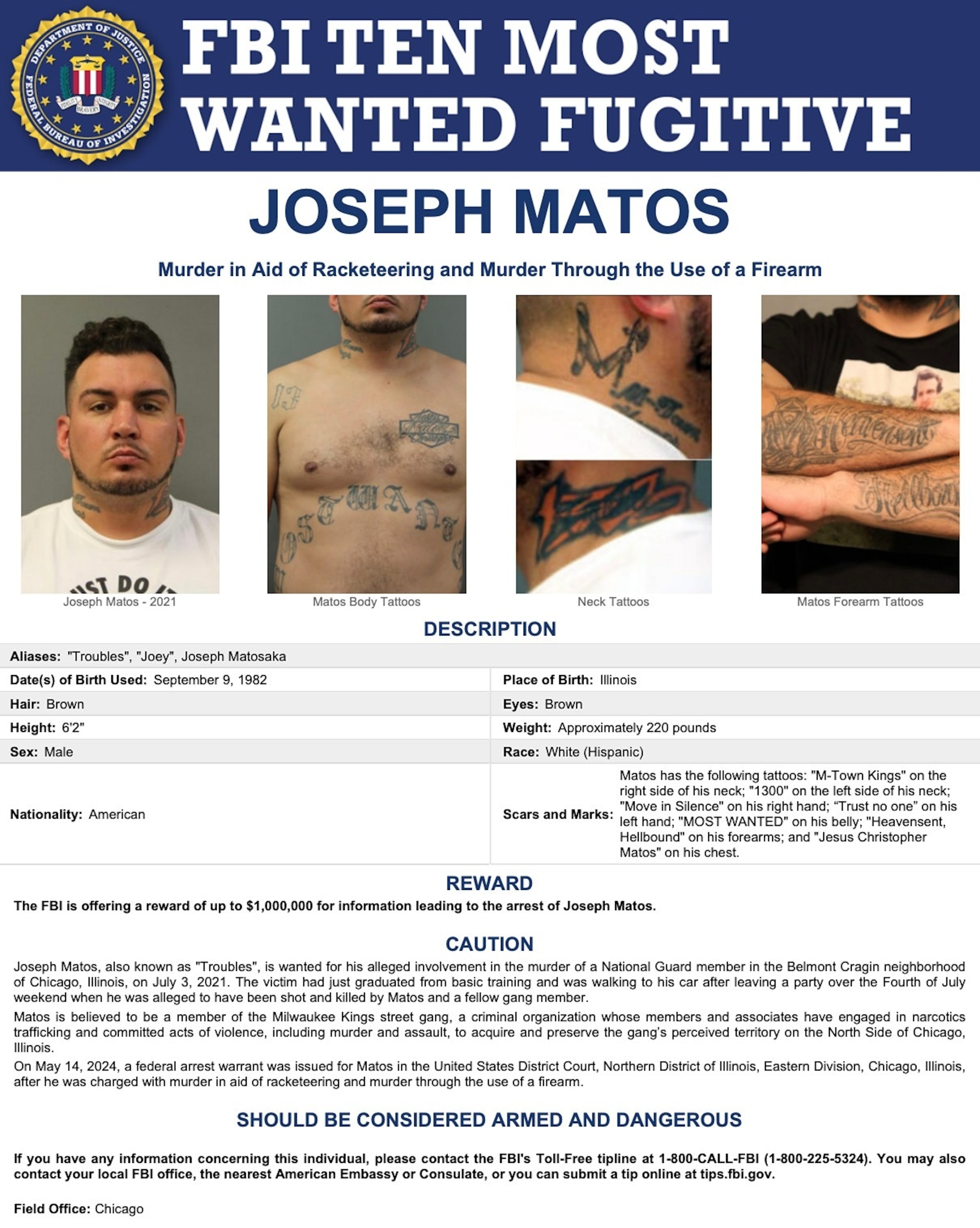 Man with 'most wanted' tattooed on stomach added to 'Top 10 Most Wanted ...
