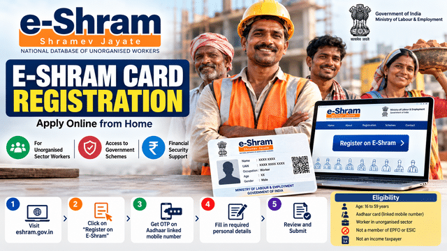 E-Shram card registration 2026: How to apply online, eligibility, age ...