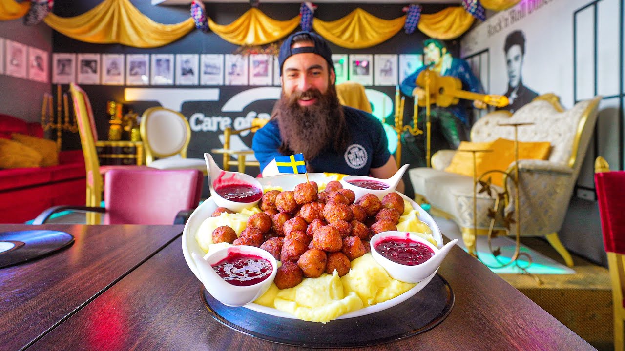Attempting the meatball challenge at Sweden’s famous food challenge ...