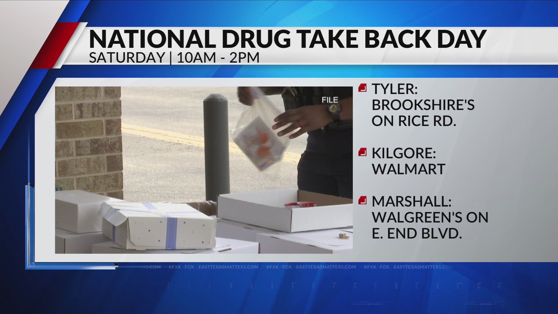 National Drug Take Back Day locations announced across East Texas
