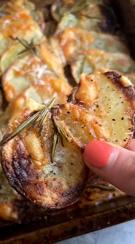 Crispy parmesan rosemary potato stacks made easy