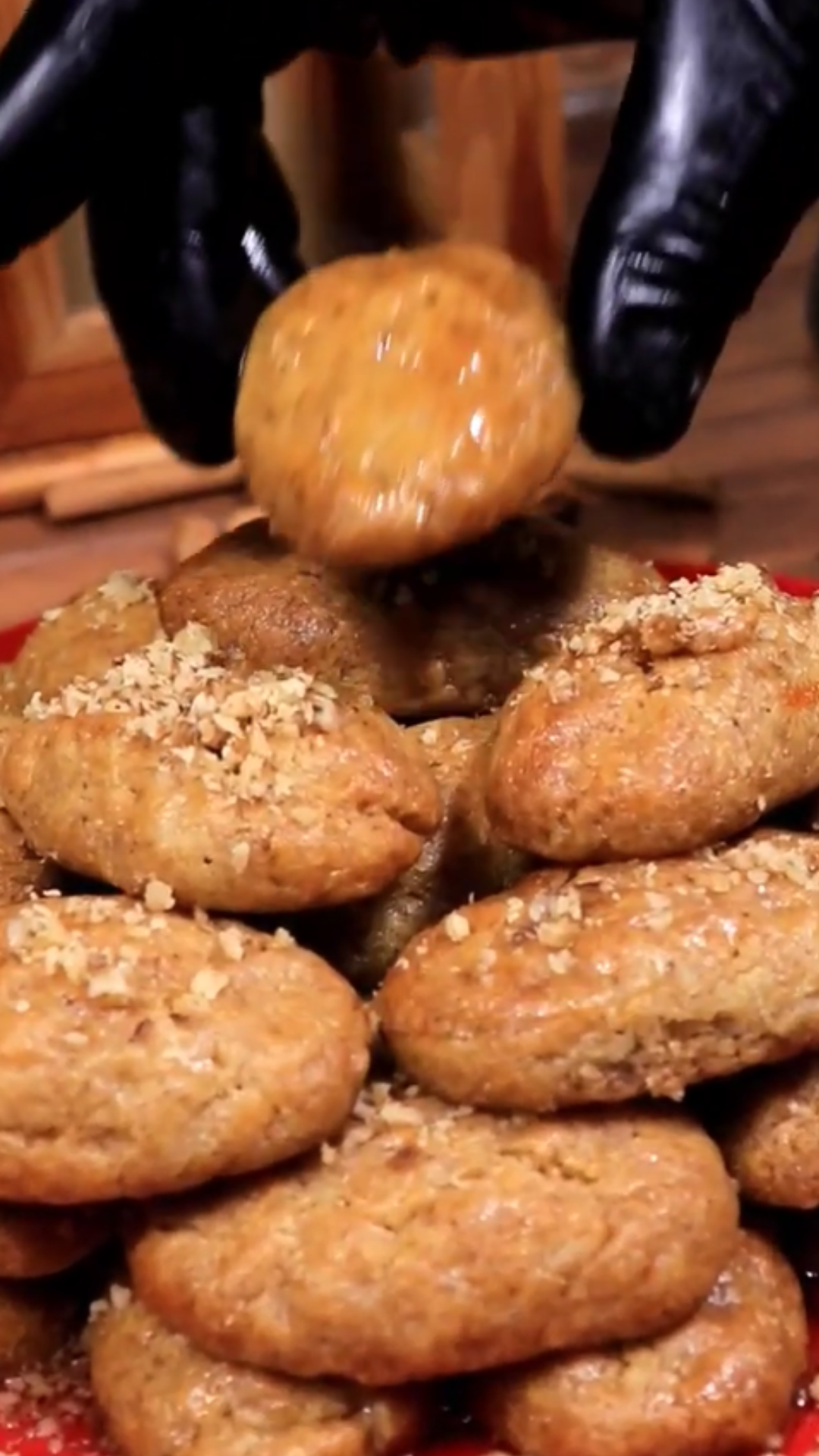 Melomakarona soaked in honey syrup and packed with walnut goodness