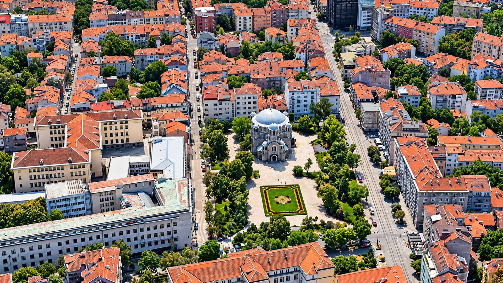 A compact church square gives central Sofia a different character