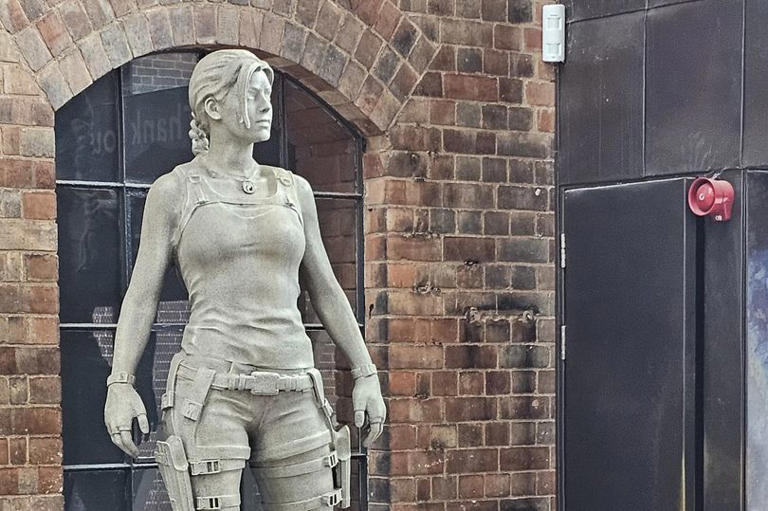 Lara Croft statue arrives in Derby in time for Tomb Raider Day