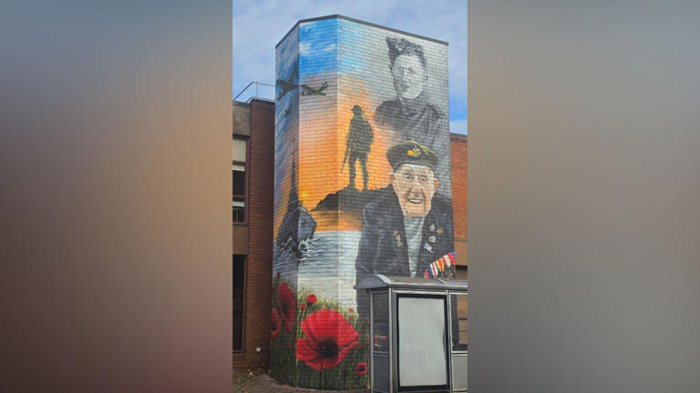 Mural of WW2 hero on council building complete