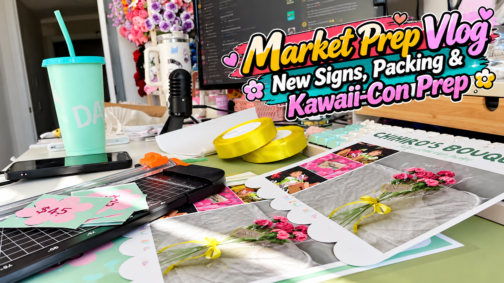 Market prep vlog new signs, packing & Kawaii-Con prep