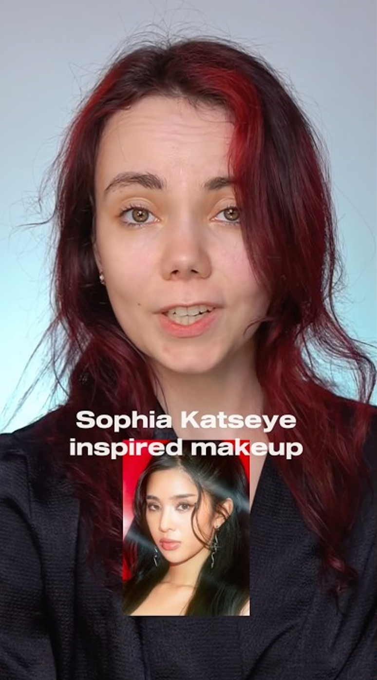 Sophie from KATSEYE makeup transformation