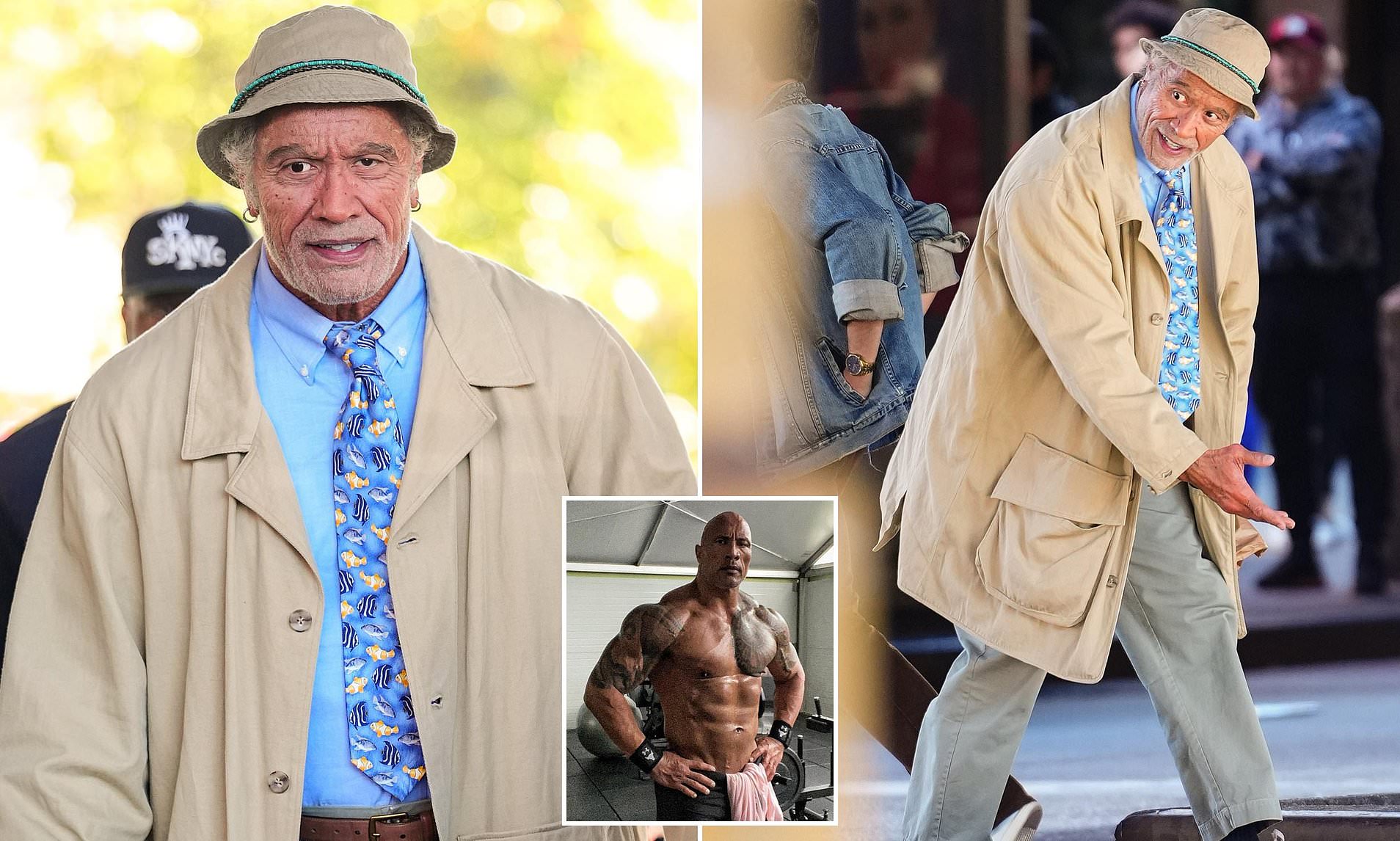 Dwayne Johnson undergoes shock transformation into elderly man on ...
