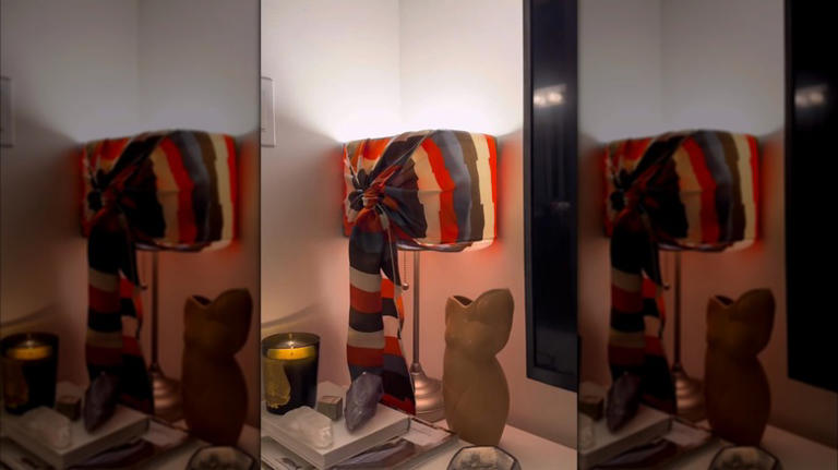Elevate your boring lamps with the help of this vintage clothing item