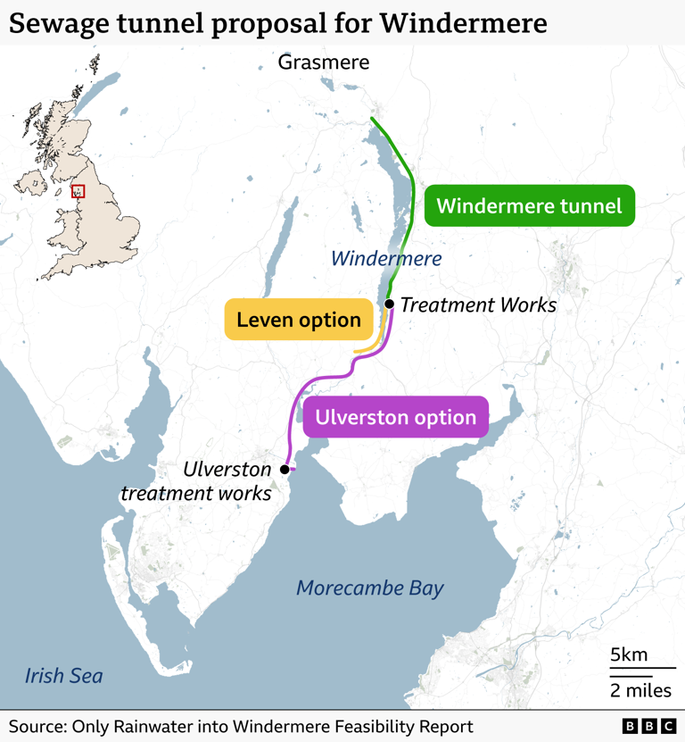 Giant tunnel proposed to clean up Windermere's sewage problem