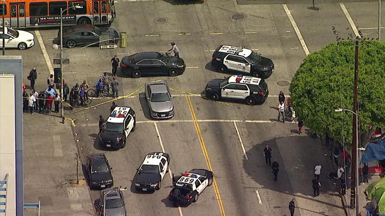 Man shot during police fundraiser in DTLA's Skid Row
